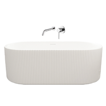 Salem Matte White Oval Acrylic Freestanding Bath & Wall Mixer Set